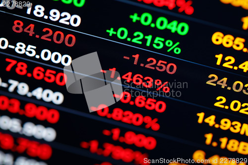 Image of Stock market on display