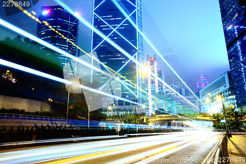 Image of Traffic in city at night