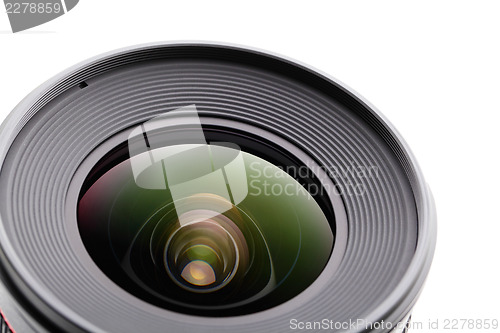 Image of Camera lense over white background