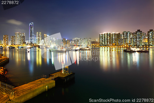 Image of City skyline at night 