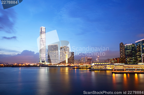 Image of Kowloon in Hong Kong with sunset