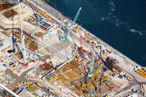 Image of Construction site in aerial view