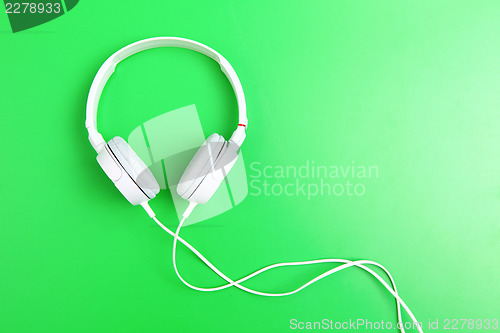 Image of Headphone on green background