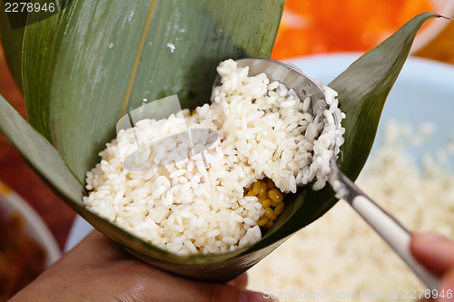 Image of Homemade rice dumpling process
