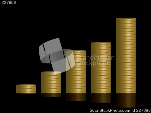 Image of coins graph black