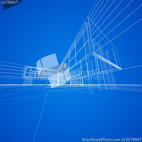 Image of Concept blueprint on blue