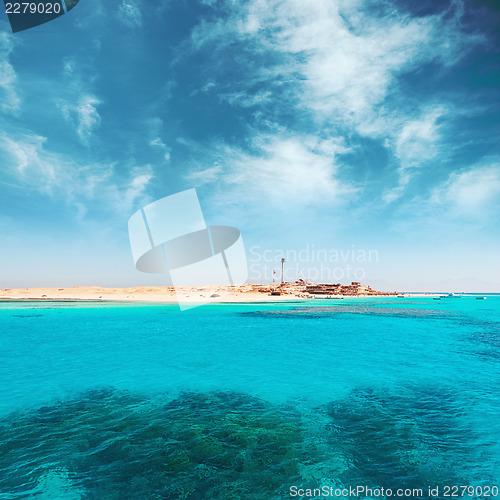 Image of Coral reef and island