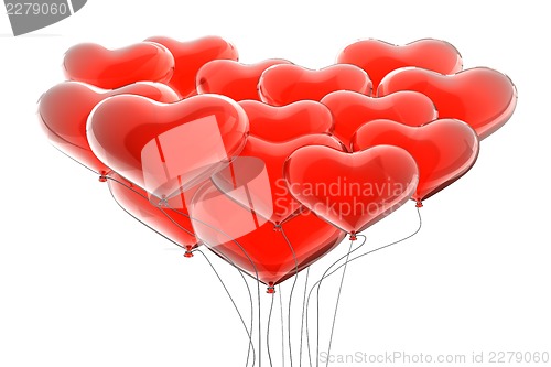 Image of Red heart balloons