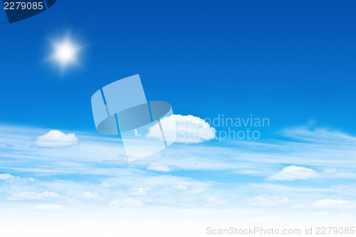 Image of Cloudy blue sky