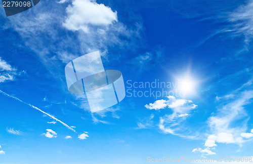 Image of Cloudy blue sky