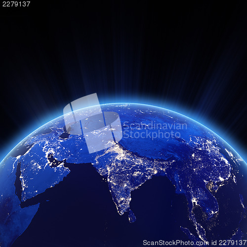 Image of India city lights at night