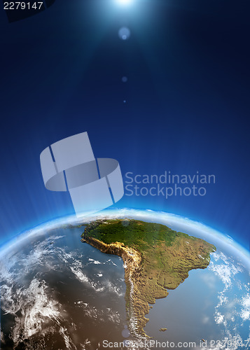Image of South America space view