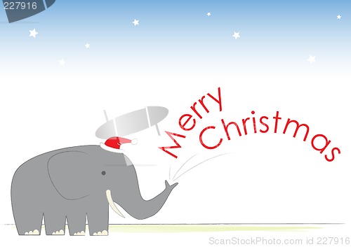 Image of Christmas Elephant Merry Greeting