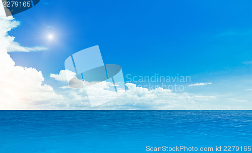 Image of Ocean and cloudy sky