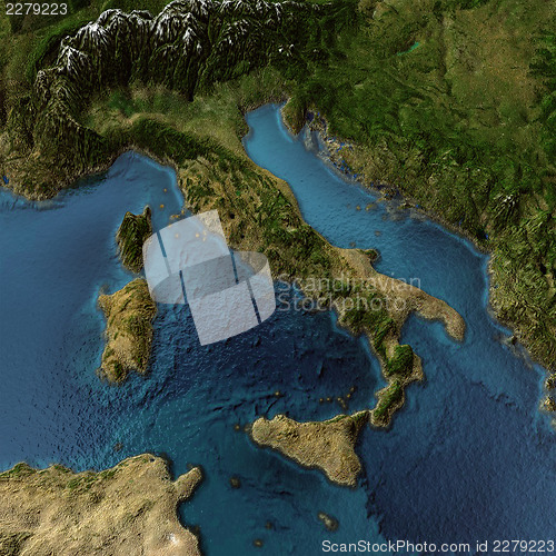 Image of Italy 3d map