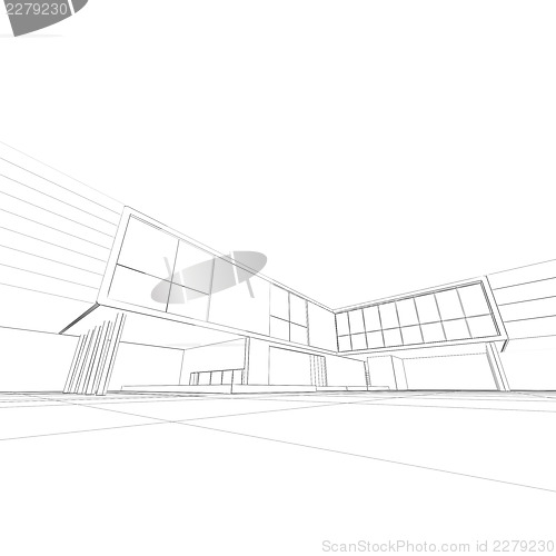 Image of Modern blueprint white isolated
