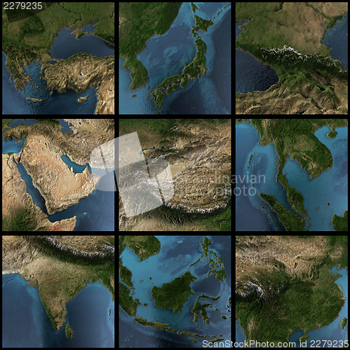 Image of Asia 3d map set