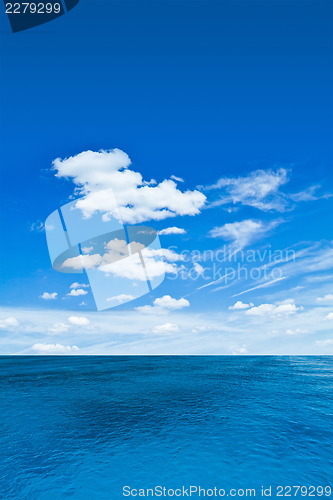 Image of Sea and cloudy sky