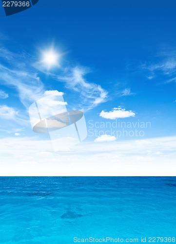Image of Sea and cloudy sky