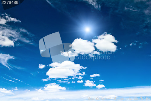 Image of Cloudy blue sky