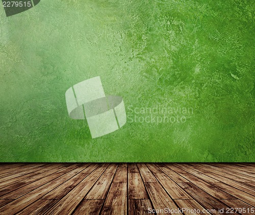 Image of Green wall vintage interior