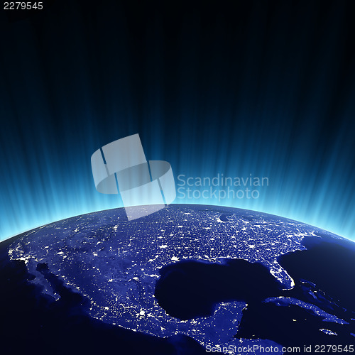 Image of USA at night