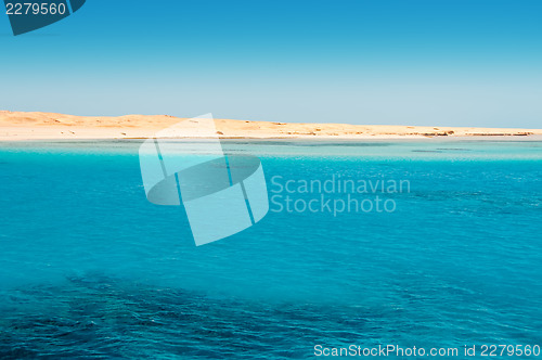 Image of Sand beach and blue lagoon