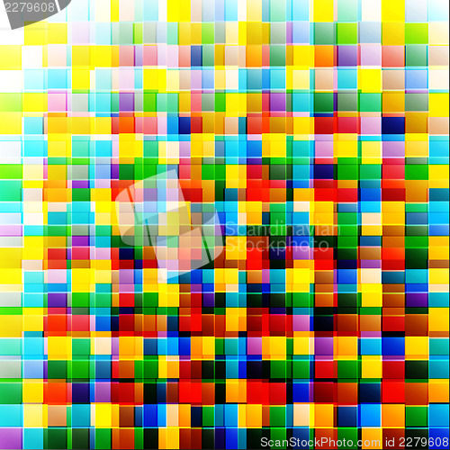 Image of Abstract colorful background from square parts with space for te