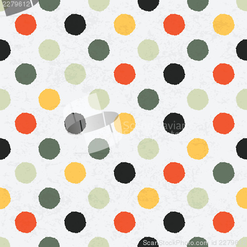 Image of Seamless variegated polka dot pattern. Vector, EPS10