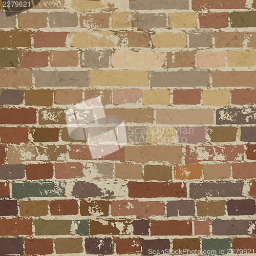 Image of Old brick wall pattern. Vector illustration, EPS10