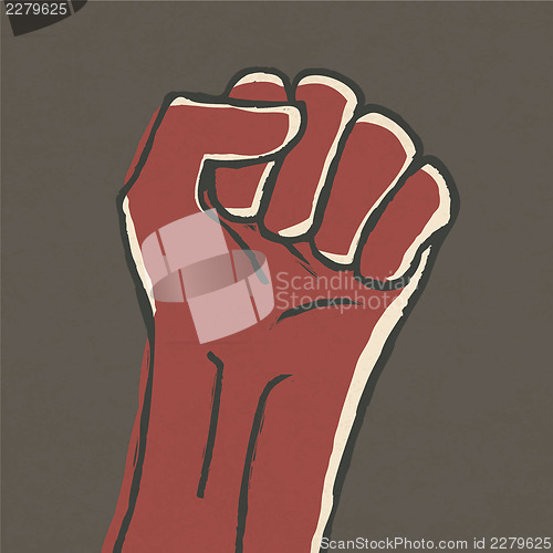 Image of Illustration of fist - revolution symbol. Vector, EPS10.