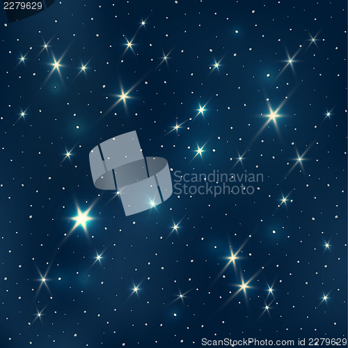 Image of Night sky with stars, seamless pattern, EPS10