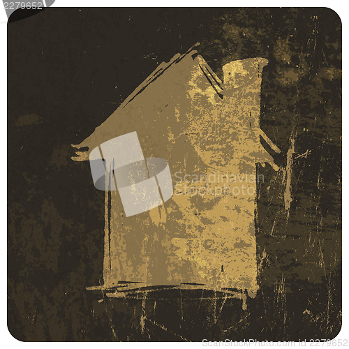 Image of Grunge house. Vector