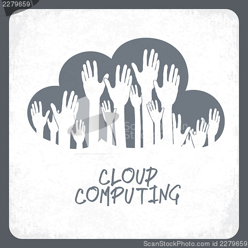 Image of Cloud computing concept. Vector.