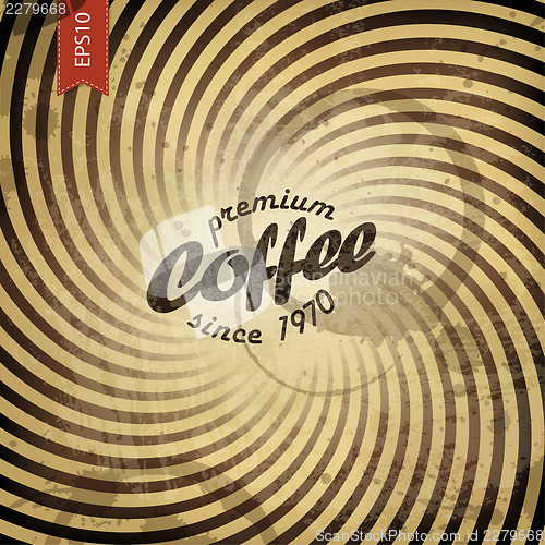 Image of Coffee grunge retro background. Vector, EPS10