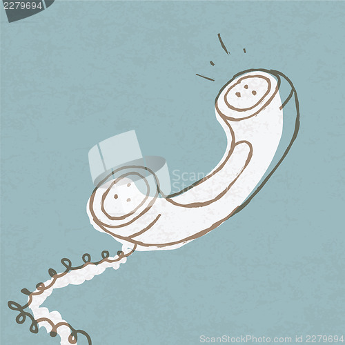 Image of Handset with wire. Retro telepohone vector illustration, EPS10