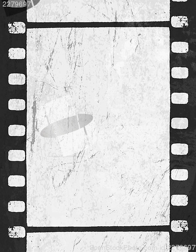 Image of Grunge monochrome filmstrip with space for text . Vector
