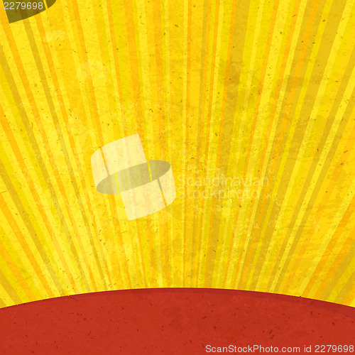 Image of Grunge sunrays aged background. Vector, EPS10