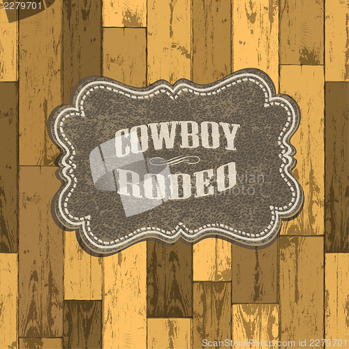 Image of Wild west background on seamless wooden texture. Vector illustra