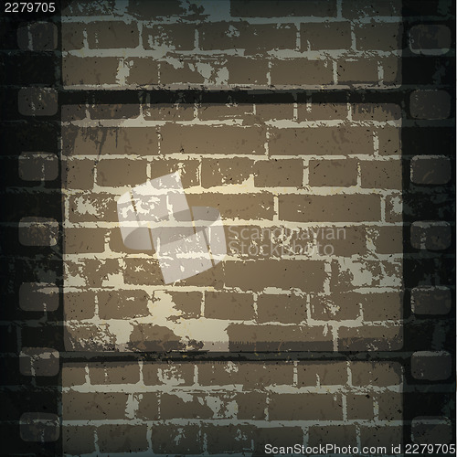 Image of Old cinema abstract background. Film strip on brick wall.