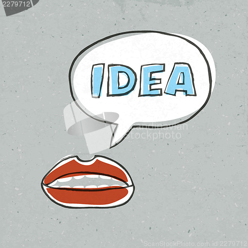 Image of Abstract lips talk idea word. Vector illustration, EPS10