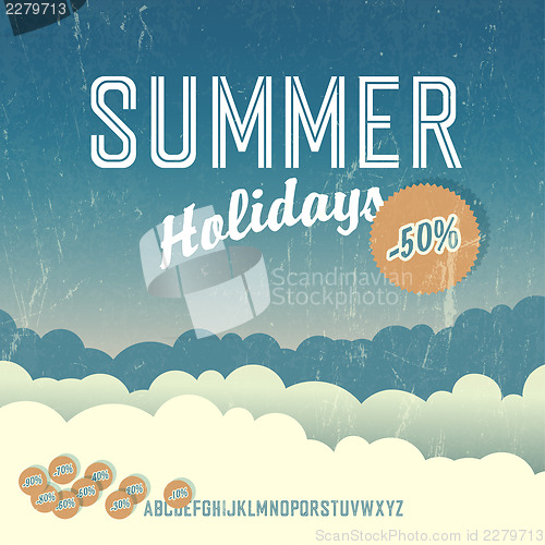 Image of Summer travel retro poster. Vector