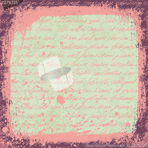 Image of Vintage cute handwrinigs seamless pattern with grunge frame and 