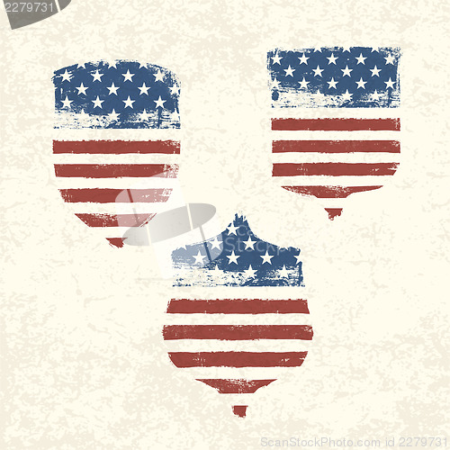 Image of Shield shaped american flag. Vector, EPS10