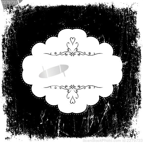 Image of Vintage grunge black and white card template. Vector
