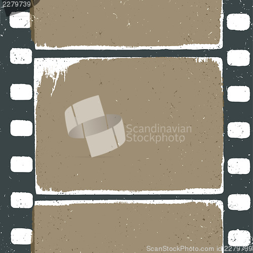 Image of Empty grunge film strip design, may use as a background or overl