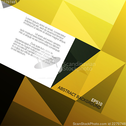 Image of Golden triangles background with space for text. Vector, EPS10