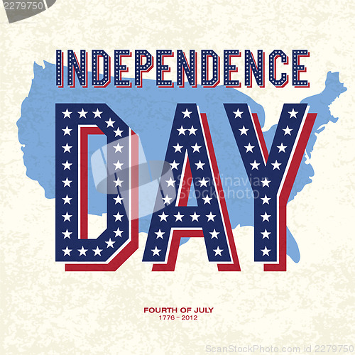 Image of Vintage style Poster for Independence Day Celebration. Vector, E