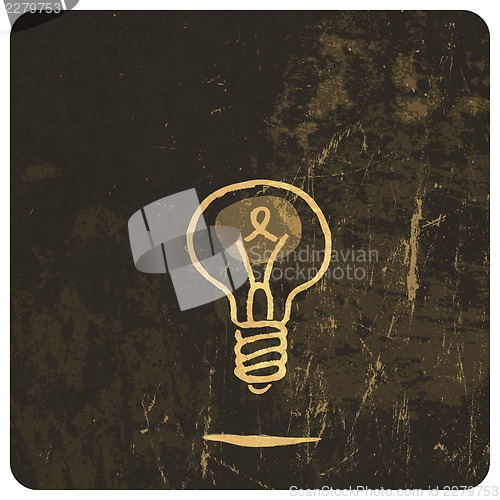 Image of Grunge light bulb. Vector