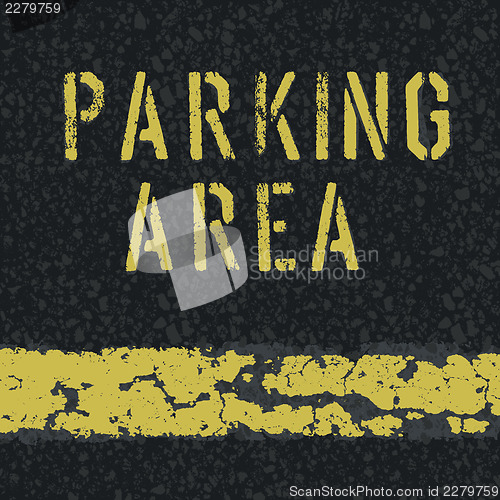 Image of Parking area sign on asphalt background. Vector, EPS10